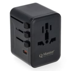 Εικόνα της Αντάπτορας Πρίζας Ταξιδιού Q-Master Universal 2x USB-A & 3x USB-C GaN 35W Black PWR001BLK35W