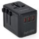 Εικόνα της Αντάπτορας Πρίζας Ταξιδιού Q-Master Universal 1x USB-A & 3x USB-C GaN 45W Black PWR001BLK45W