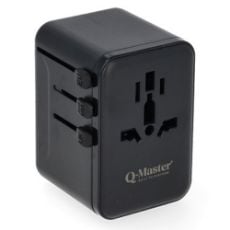 Εικόνα της Αντάπτορας Πρίζας Ταξιδιού Q-Master Universal 1x USB-A & 3x USB-C GaN 45W Black PWR001BLK45W