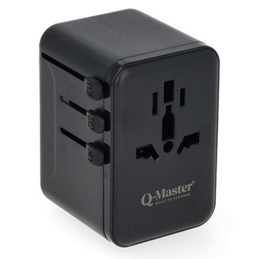 Εικόνα της Αντάπτορας Πρίζας Ταξιδιού Q-Master Universal 1x USB-A & 3x USB-C GaN 45W Black PWR001BLK45W