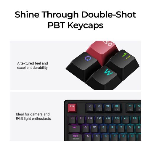 Εικόνα της Πληκτρολόγιο Keychron C3 Pro 8K QMK Custom TKL Wired RGB Hot-Swappable Brown Switches (US) Black C3PX-H3