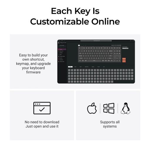 Εικόνα της Πληκτρολόγιο Keychron C3 Pro 8K QMK Custom TKL Wired RGB Hot-Swappable Brown Switches (US) Black C3PX-H3