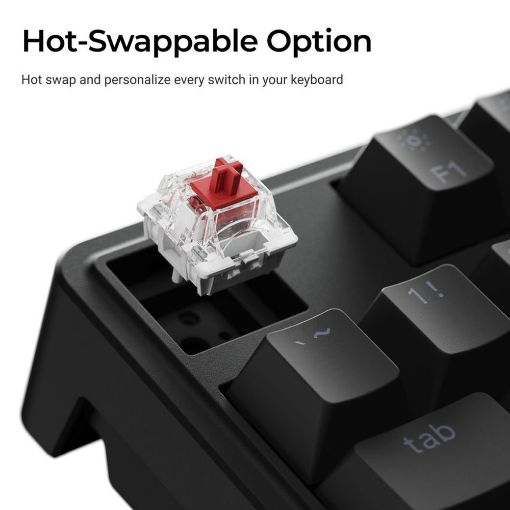 Εικόνα της Πληκτρολόγιο Keychron C3 Pro 8K QMK Custom TKL Wired RGB Hot-Swappable Red Switches (US) Black C3PX-H1