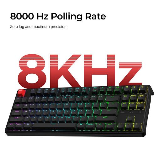 Εικόνα της Πληκτρολόγιο Keychron C3 Pro 8K QMK Custom TKL Wired RGB Hot-Swappable Red Switches (US) Black C3PX-H1