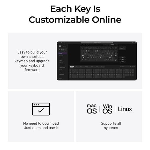 Εικόνα της Πληκτρολόγιο Keychron V1 Ultra 8K QMK/VIA Custom Wireless RGB Hot-Swappable Brown Switches (US) Black V1U-D3