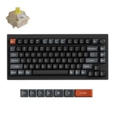 Εικόνα της Πληκτρολόγιο Keychron V1 Ultra 8K QMK/VIA Custom Wireless RGB Hot-Swappable Banana Switches (US) Black V1U-D4