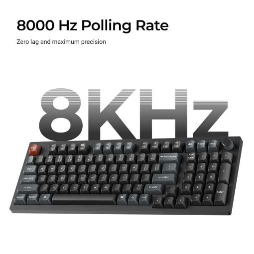 Εικόνα της Πληκτρολόγιο Keychron V5 Ultra 8K QMK/VIA Custom Wireless RGB Hot-Swappable Red Switches (US) Black V5U-D1