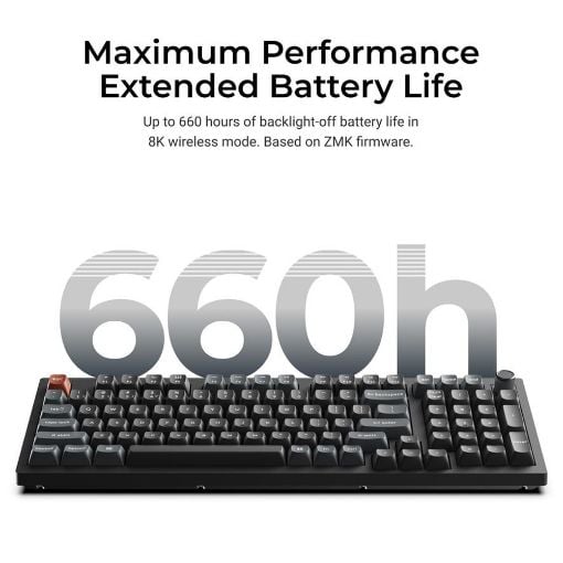 Εικόνα της Πληκτρολόγιο Keychron V5 Ultra 8K QMK/VIA Custom Wireless RGB Hot-Swappable Brown Switches (US) Black V5U-D3