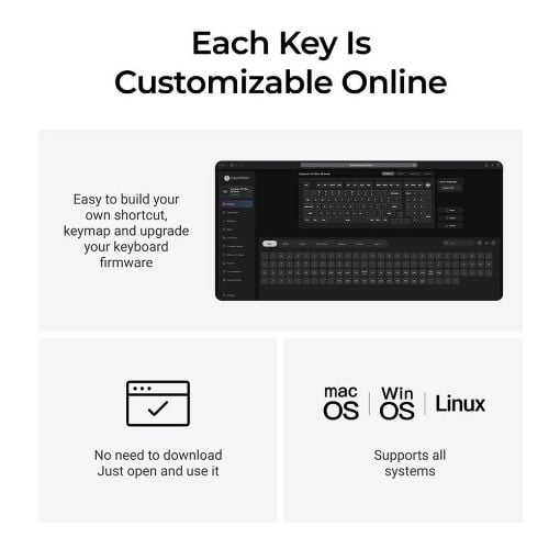 Εικόνα της Πληκτρολόγιο Keychron V5 Ultra 8K QMK/VIA Custom Wireless RGB Hot-Swappable Banana Switches (US) Black V5U-D4