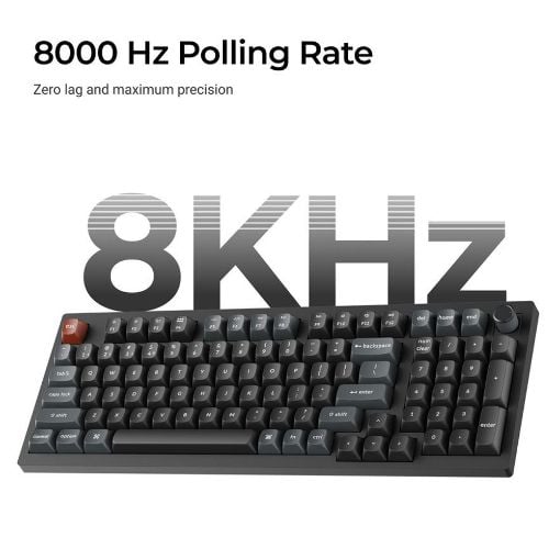 Εικόνα της Πληκτρολόγιο Keychron V5 Ultra 8K QMK/VIA Custom Wireless RGB Hot-Swappable Banana Switches (US) Black V5U-D4