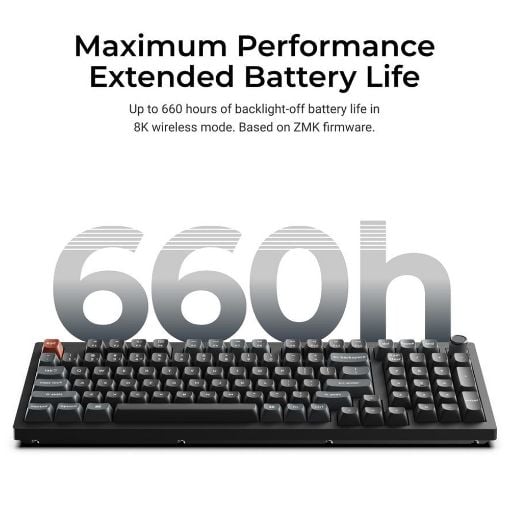 Εικόνα της Πληκτρολόγιο Keychron V5 Ultra 8K QMK/VIA Custom Wireless RGB Hot-Swappable Banana Switches (US) Black V5U-D4