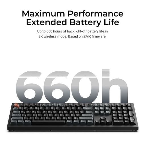 Εικόνα της Πληκτρολόγιο Keychron V6 Ultra QMK/VIA 8K Custom Wireless RGB Hot-Swappable Red Switches (US) Black V6U-D1