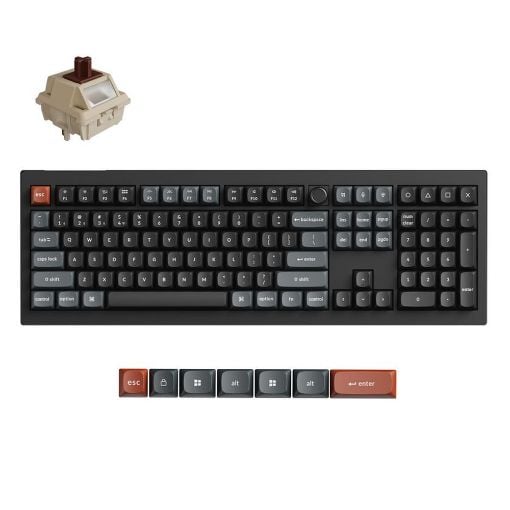 Εικόνα της Πληκτρολόγιο Keychron V6 Ultra QMK/VIA 8K Custom Wireless RGB Hot-Swappable Brown Switches (US) Black V6U-D3