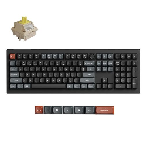 Εικόνα της Πληκτρολόγιο Keychron V6 Ultra QMK/VIA 8K Custom Wireless RGB Hot-Swappable Banana Switches (US) Black V6U-D4