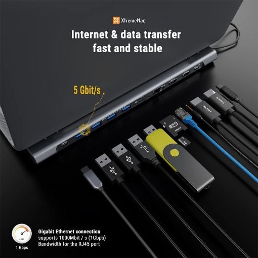 Εικόνα της Docking Station XtremeMac 12-in-1 USB-C PD 4K 85W Silver XWH-CDH-13