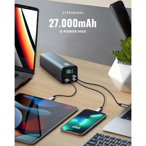 Εικόνα της Power Bank XtremeMac X-Power Max 27000mAh 2x USB-C PD & USB-A QC3 140W Black XWH-XPM-13