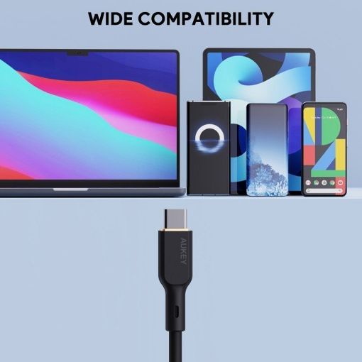 Εικόνα της Καλώδιο Aukey USB-C Male to USB-C Male 1m 240W Black CB-SCC241