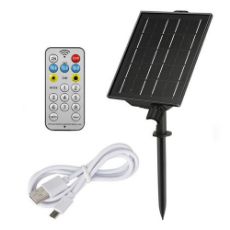 Εικόνα της Ηλιακό Πάνελ 123LED με Χειριστήριο & Καλώδιο USB για Φωτιστική Γιρλάντα 24V Black