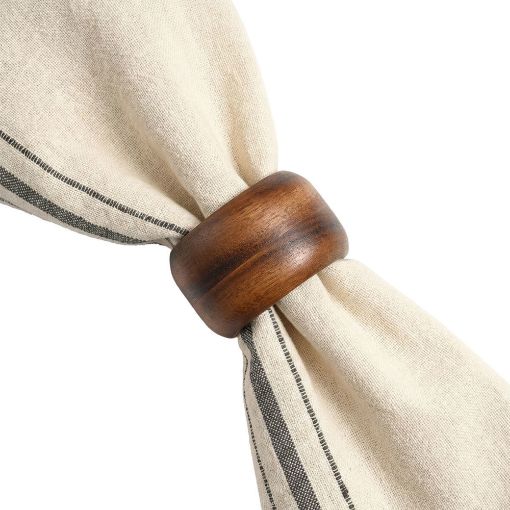 Εικόνα της Σετ Κρίκοι Πετσέτας Estia Allure Ξύλινοι 5.5x4cm 4τμχ 07-36843