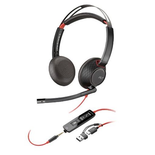 Εικόνα της Headset Poly Blackwire 5220 Stereo USB-C UC Certified + 3.5mm Plug + USB-C/A Adapter 93S88AA