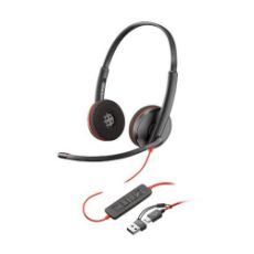 Εικόνα της Headset Poly Blackwire 3220 Stereo USB-C με USB-C/A Adapter Black 93S87AA