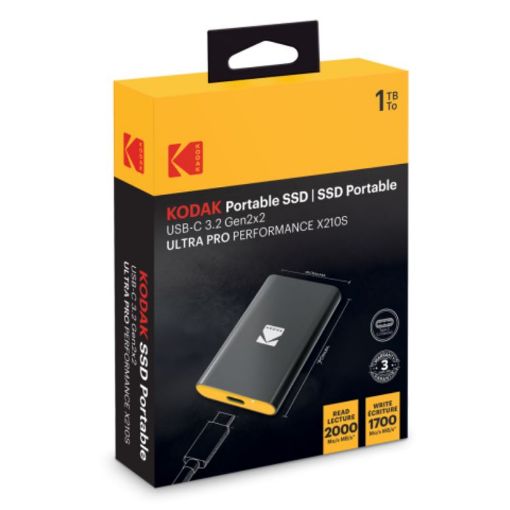 Εικόνα της Εξωτερικός Δίσκος SSD Kodak X210S 1TB USB-C 3.2 Gen 2 Black EKSSD1TX210SK