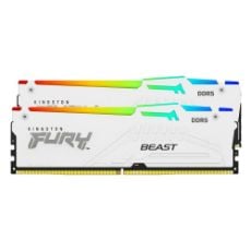 Εικόνα της Ram Kingston Fury Beast 16GB (2x8GB) DDR5-5200MHz CL40 RGB White KF552C40BWAK2-16