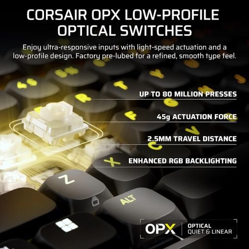 Εικόνα της Πληκτρολόγιο Corsair Vanguard Air 99 RGB OPX Low Profile Switches Black (US) CH-91HA01B-NA