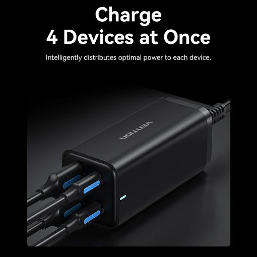 Εικόνα της Φορτιστής Vention GaN 2x USB-C & 2x USB-A 100W/18W White FBSWG-EU