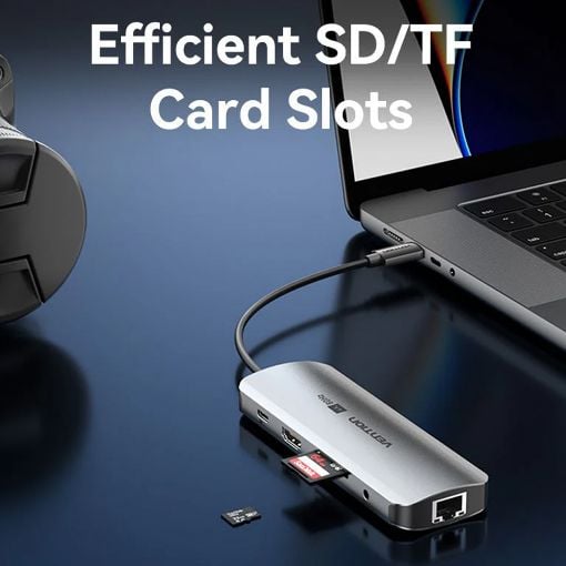 Εικόνα της Docking Station Vention 9-in-1 USB-C PD 4K 100W Gray TOMHB