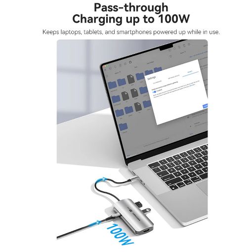 Εικόνα της Docking Station Vention 6-in-1 USB-C 4K Gray TOOHB