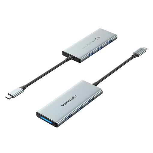 Εικόνα της Docking Station Vention 7-in-1 USB-C PD 4K 100W Gray TOPHB