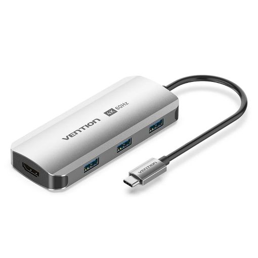 Εικόνα της Docking Station Vention 5-in-1 USB-C PD 4K 100W Gray TQDHB