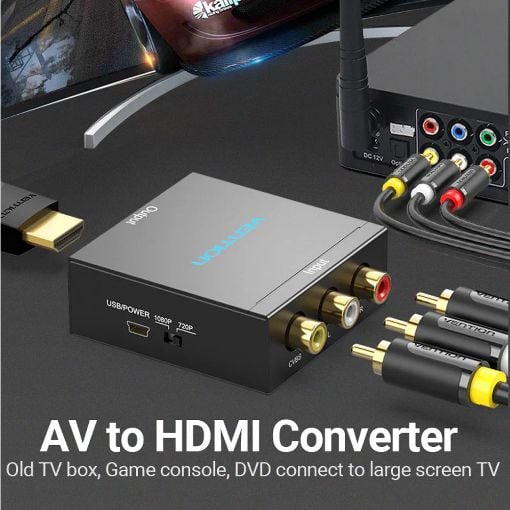 Εικόνα της Converter Vention RCA to HDMI F/F Black AEFB0
