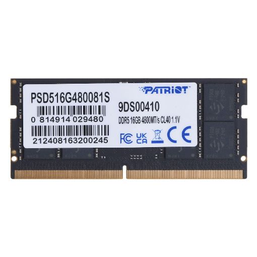 Εικόνα της Ram Patriot Signature Line 16GB DDR5 4800MHz SODIMM CL40 PSD516G480081S