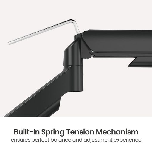 Εικόνα της Monitor Arm Powertech Dual 17-32" Tilt / Swivel / Rotate Black PT-1425