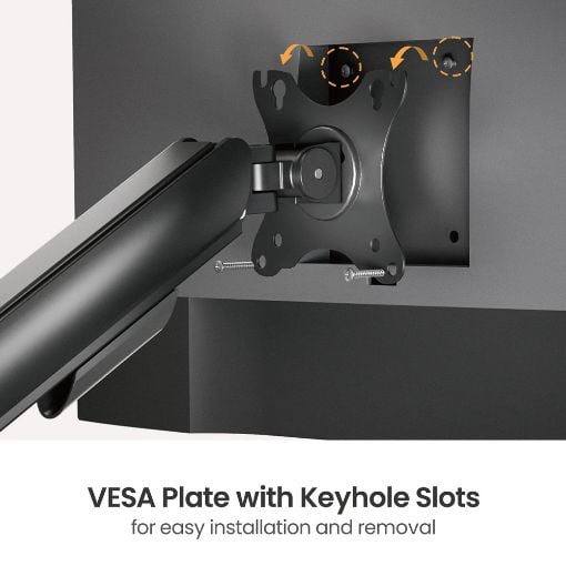 Εικόνα της Monitor Arm Powertech Dual 17-32" Tilt / Swivel / Rotate Black PT-1425
