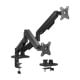 Εικόνα της Monitor Arm Powertech Dual 17-32" Tilt / Swivel / Rotate Black PT-1425