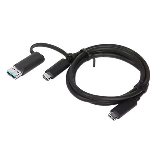 Εικόνα της Καλώδιο Lenovo Hybrid USB-C Male to USB-C & USB-A Male 1m 100W Black 4X90U90618
