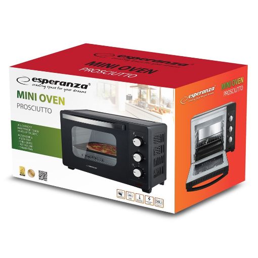 Εικόνα της Ηλεκτρικό Φουρνάκι Esperanza Prosciutto 20lt 1280W Μαύρο EKO008N