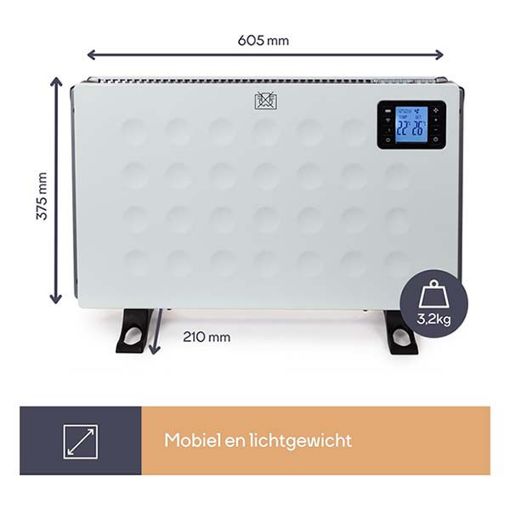 Εικόνα της Θερμοπομπός Perel με Wi-Fi 2000W White SMART1310
