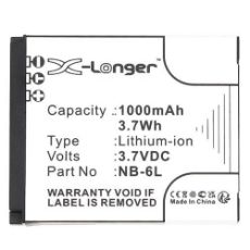 Εικόνα της Μπαταρία WS Xtreme Power για Canon NB-6L / NB-6LH / 8724B001 3.7V 1000mAh