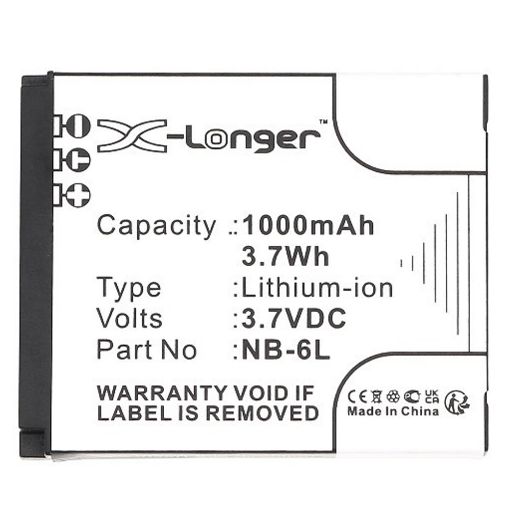 Εικόνα της Μπαταρία WS Xtreme Power για Canon NB-6L / NB-6LH / 8724B001 3.7V 1000mAh