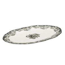 Εικόνα της Πιατέλα Οβάλ Estia Reverie Πορσελάνινη 30cm White/Green 07-38779