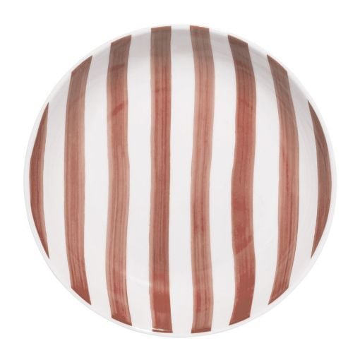 Εικόνα της Πιάτο Βαθύ Estia Ligne Πορσελάνινο 20cm White/Pink 07-38922