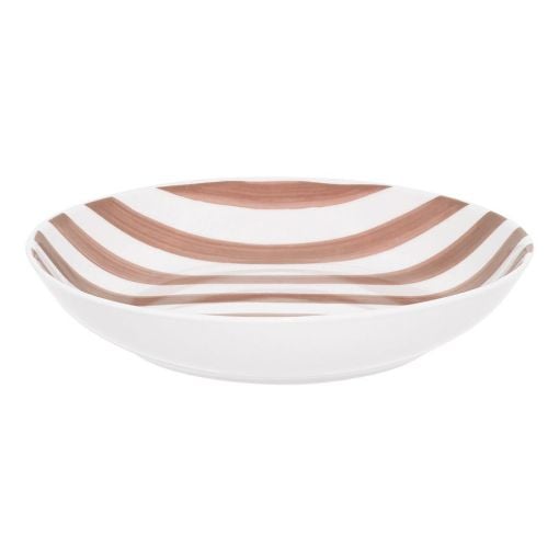 Εικόνα της Πιάτο Βαθύ Estia Ligne Πορσελάνινο 20cm White/Pink 07-38922