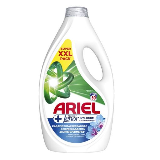 Εικόνα της Υγρό Απορρυπαντικό Ρούχων Ariel Touch of Lenor 50 Μεζούρες