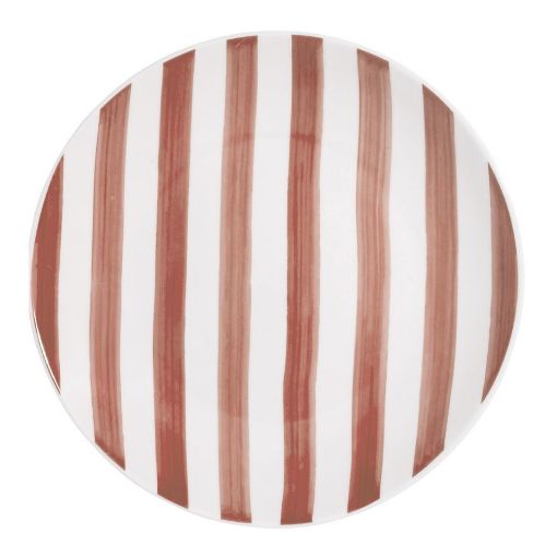Εικόνα της Πιάτο Ρηχό Estia Ligne Πορσελάνινο 20cm White/Pink 07-38939