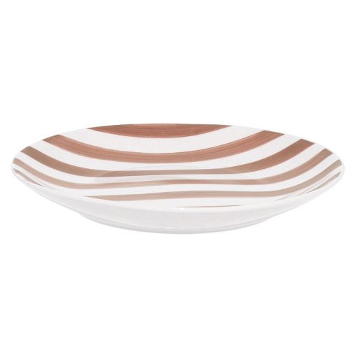 Εικόνα της Πιάτο Ρηχό Estia Ligne Πορσελάνινο 20cm White/Pink 07-38939