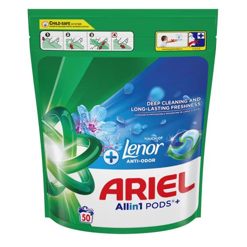 Εικόνα της Κάψουλες Πλυντηρίου Ρούχων Ariel All-in-1 Pods+ Touch of Lenor 50τμχ